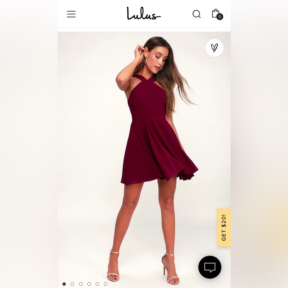 Lulus Burgundy Halter Dress Size XL